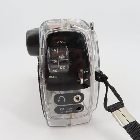 Freeplay Self Powered Crank Radio 360 Clear Plastic AM FM Tested WORKS See Video - Picture 8 of 12